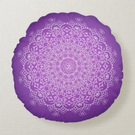 Violet Om Mandala Medizin Rundkissen Rundes Kissen