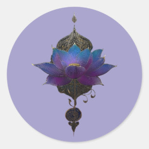 VIOLET ORACLE MYSTISCHES LOTUS-SYMBOL RUNDER AUFKLEBER