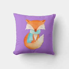 Violet orange filles renard petit art coussin cous