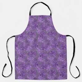 Violet paisley damask floral oriented ethnic schürze