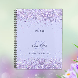 Violet parties scintillant monogramme initiales sc