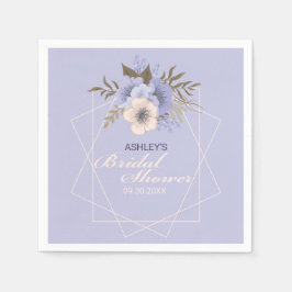 Violet Peach Pastel Geometrische Rose Brautparty Serviette