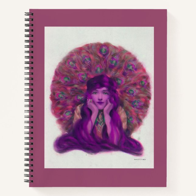 Violet Peacock Notebook - Journal Notizbuch (Vorderseite)