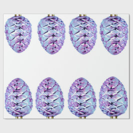 Violet Pinecones Wrapping Paper Geschenkpapier