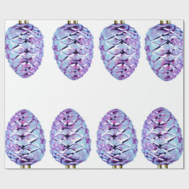 Violet Pinecones Wrapping Paper Geschenkpapier