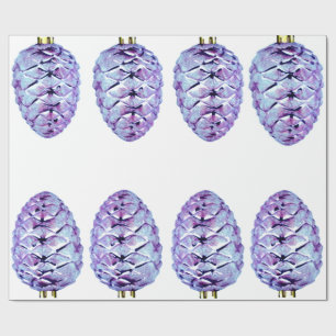 Violet Pinecones Wrapping Paper Geschenkpapier
