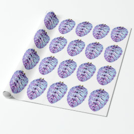 Violet Pinecones Wrapping Paper Geschenkpapier
