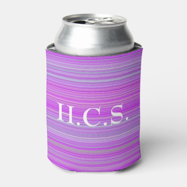 Violet Pink Dose Cooler mit den Initialen HAMbyWG Dosenkühler (Kanne Vorderseite)