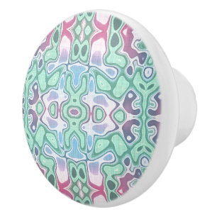 Violet Pink Pastel Türkis Angesagtes Verziertes Ku Keramikknauf