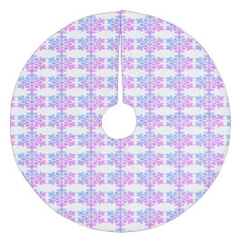 Violet Pink Snowflakes Treppenhaus Rock Fleece Weihnachtsbaumdecke