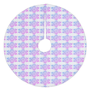 Violet Pink Snowflakes Treppenhaus Rock Fleece Weihnachtsbaumdecke