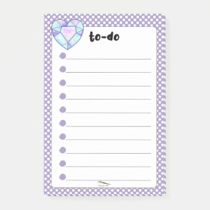 Violet Polka Dot Herz Diamond TO-DO Post-it Klebezettel