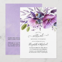 Violet Poppy Bloral Online Virtual Wedding Einladung