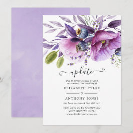 Violet Poppy Floral Wedding Update Einladung