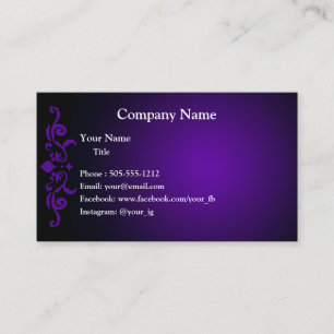 Violet pourpre Carte de visite Damask
