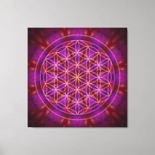 Violet Power and the flower of life Leinwanddruck