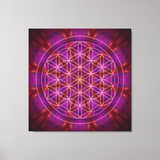 Violet Power and the flower of life Leinwanddruck