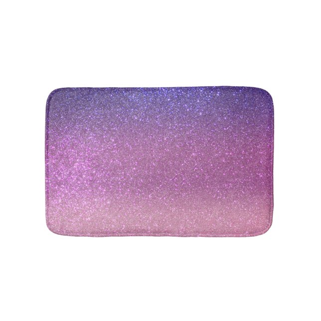 Violet Princess Blush Pink Triple Glitzer Badematte (Vorderseite)