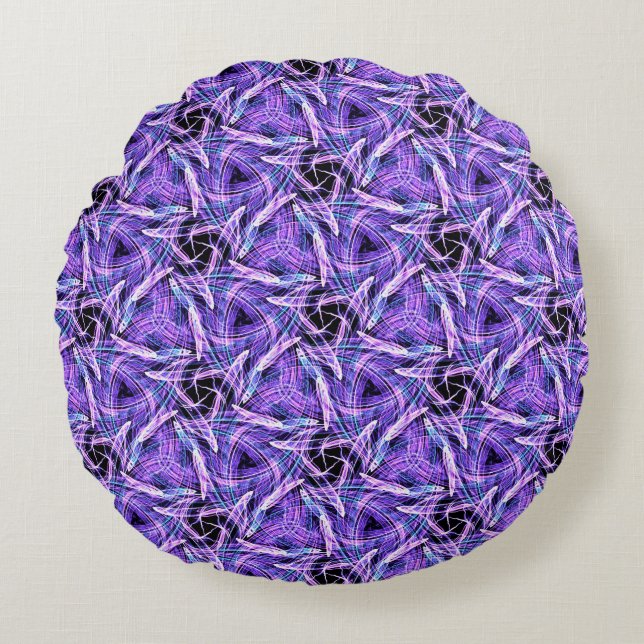 Violet Pulse Rundes Kissen (Vorderseite)