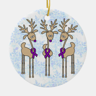 Violet Ribbon Rentier (Hodgkin-Lymphom) Keramik Ornament