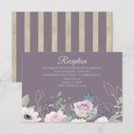 Violet Rose Gold Aquarell Empfang Card Einladung