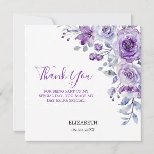 Violet Rose Greenery Floral Vielen Dank Dankeskarte