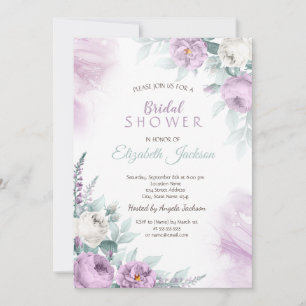 Violet Rose Polka Dots Brautparty Einladung