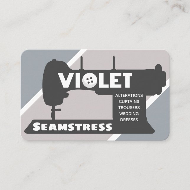 Violet Seamstress Business Card Visitenkarte (Vorderseite)