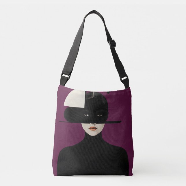 Violet Silence – Abstract Goddess Art Tragetaschen Mit Langen Trägern (Vorderseite)