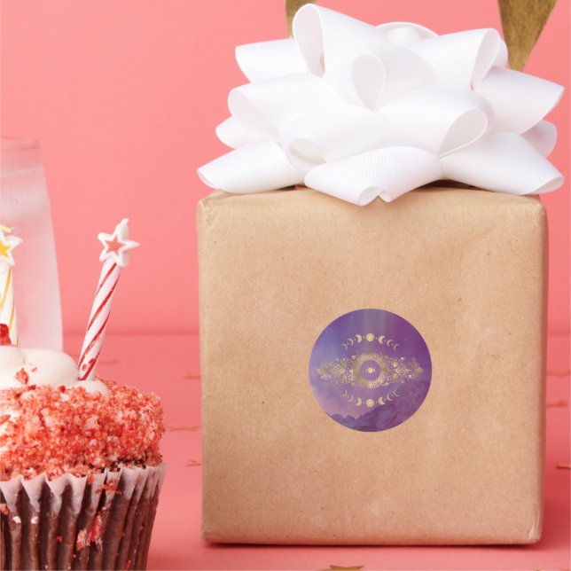 Violet Sky Gold Moon Stickers (Party)