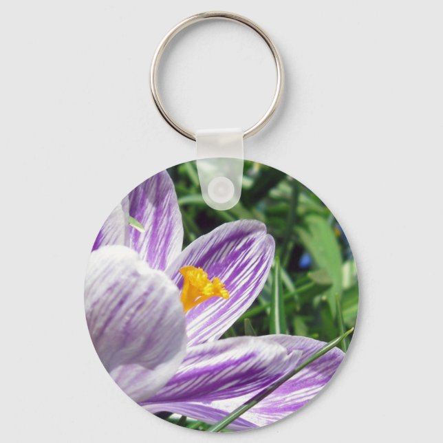 Violet Spring Crocus Schlüsselanhänger (Vorderseite)