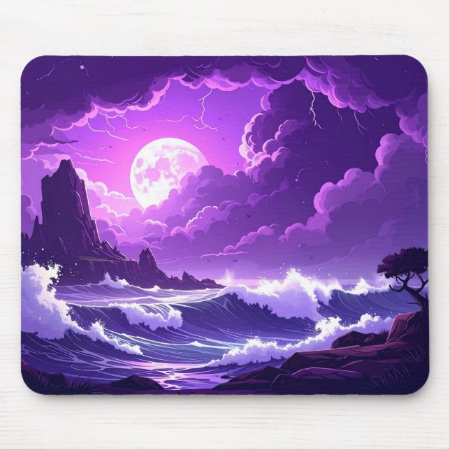 Violet Storm Mond Mauspad – Midnight Wave Edition (Vorne)