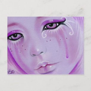 Violet Tears Sad Girl Postcard Postkarte