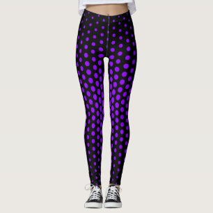 Violet Techno Dot Muster Leggings