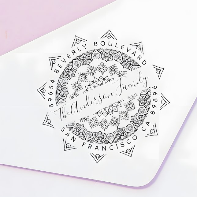 Violet Third Eye Mandala Script-Rücksendeadresse Permastempel (Von Creator hochgeladen)