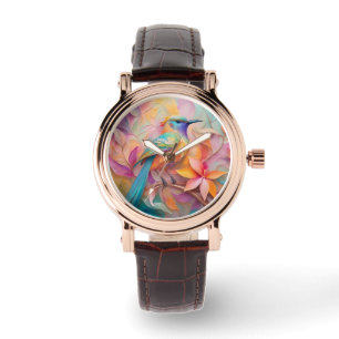 Violet Throated Songbird Fantasy Bird Armbanduhr