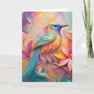 Violet Throated Songbird Fantasy Bird Karte