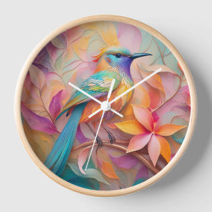 Violet Throated Songbird Fantasy Bird Uhr