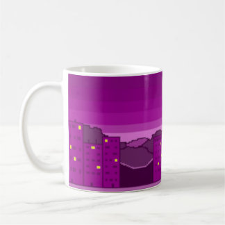 Violet Town in der Nacht, verbessert Kaffeetasse