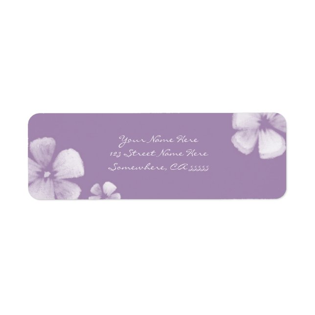 Violet Tropical Aquarelle Fleurs Étiquettes de adr (Devant)