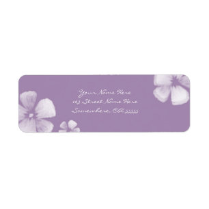 Violet Tropical Watercolor-Blume Adressetiketten