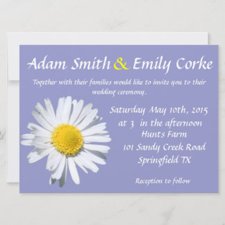 Violet Tulip Daisy Wedding Einladung