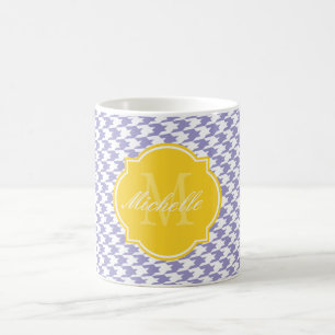 Violet Tulip Hahnentrittmuster Monogramm Tasse