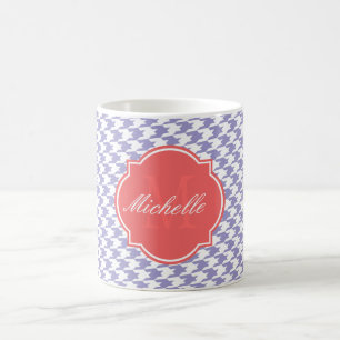 Violet Tulip Hahnentrittmuster Monogramm Tasse