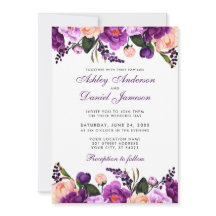 Violet ultra violet | P Faire-part de mariage flor