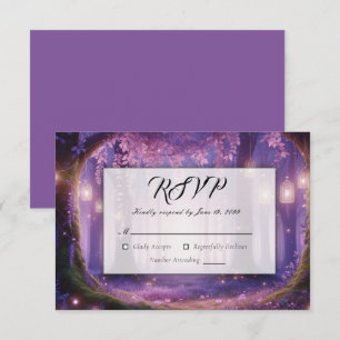 Violet um Mitternacht Enchanted Forest Hochzeit RSVP Karte