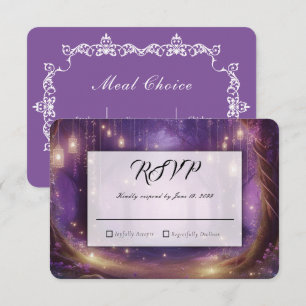 Violet um Mitternacht Enchanted Forest Hochzeit RSVP Karte
