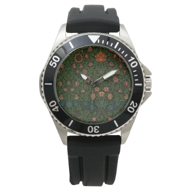 Violet und Columbine (von William Morris) Armbanduhr (Vorderseite)