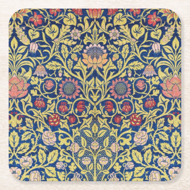 Violet und Columbine, William Morris Rechteckiger Pappuntersetzer (Vorderseite)