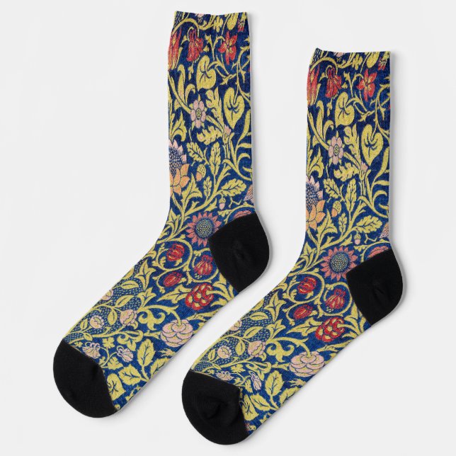 Violet und Columbine, William Morris Socken (Linkes Detail)